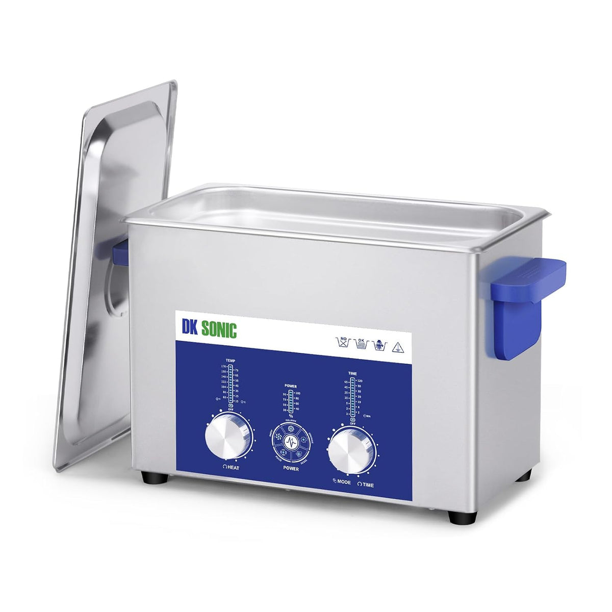 DK Sonic Ultrasone reiniger 4L 120W, Ultrasone Sieradenreiniger, met Instelbare Vermogensregeling en Vijf Standen, voor het Reinigen van Brillen