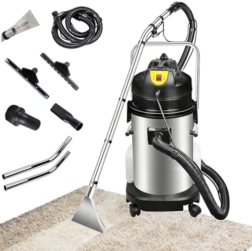 Gthtuhfd Tapijtreiniger Commerciële Tapijtreinigingsmachine, Roestvrij Staal - 60 Liter, 30L, Nat, En Droogzuigmachine, Dieptereiniging, Voor Tapijten