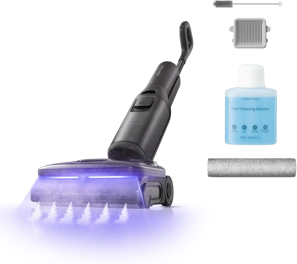 roborock Nat- en droogzuiger F25 Steam, 80 min, 180 °C stoommop, met stoom