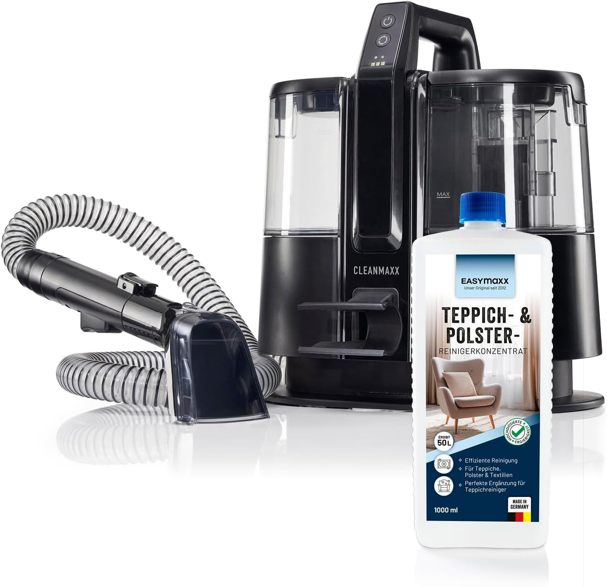 CLEANmaxx Nat- en droogzuiger Accu-waszuiger Pro 22Volt - stofferingsreiniger apparaat, incl. tapijtreiniger medium