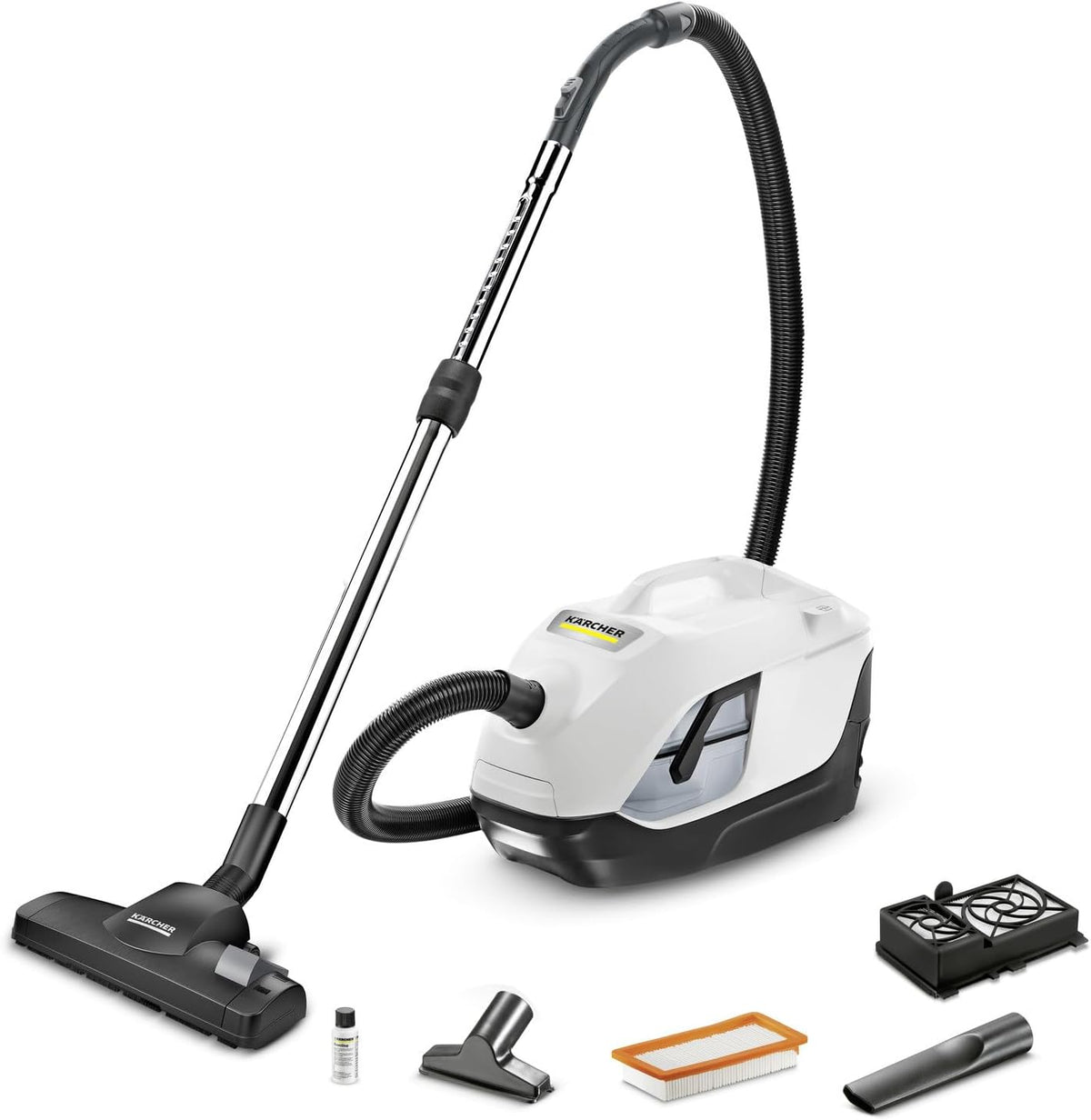 Stofzuiger Kärcher DS 6, nominaal vermogen: 650 W, gewicht: 7,5 kg, HEPA 13 filter, actieradius: 10,2 m, met waterfilter, schakelbare vloermondstuk