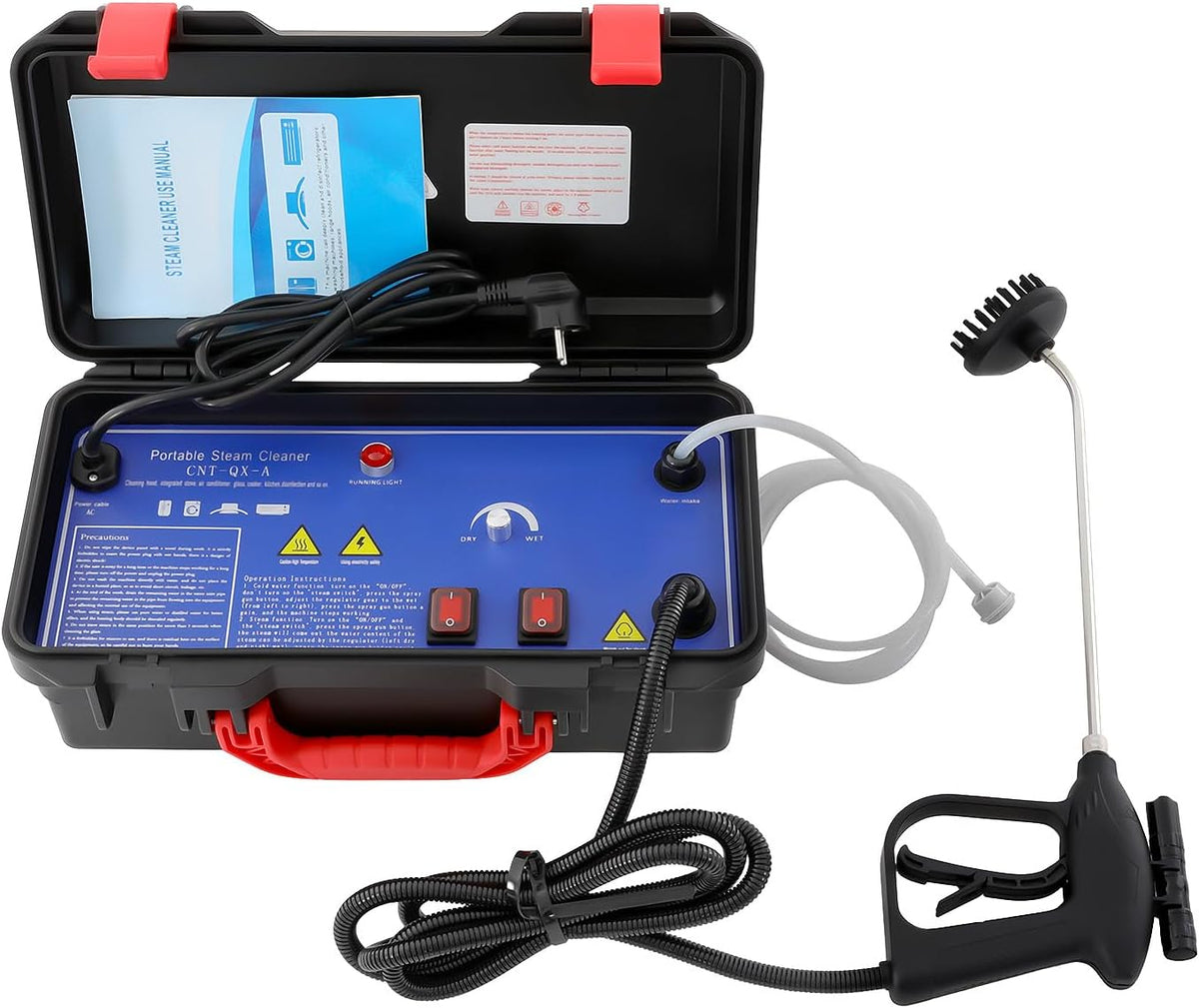 Wfietn Stoomreiniger Huishoudelijke auto hoge temperatuur reinigingsmachine set, 3 kW handstoomreiniger, voor afzuigkappen, airconditioning