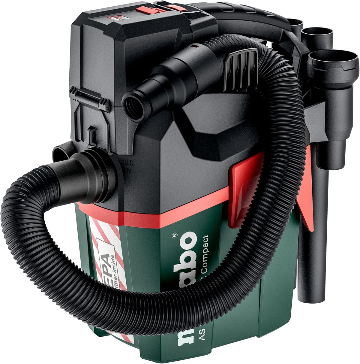 metabo Handstofzuiger AS 18 HEPA PC Compact Accustofzuiger, 18V Nat- en Droogzuiger
