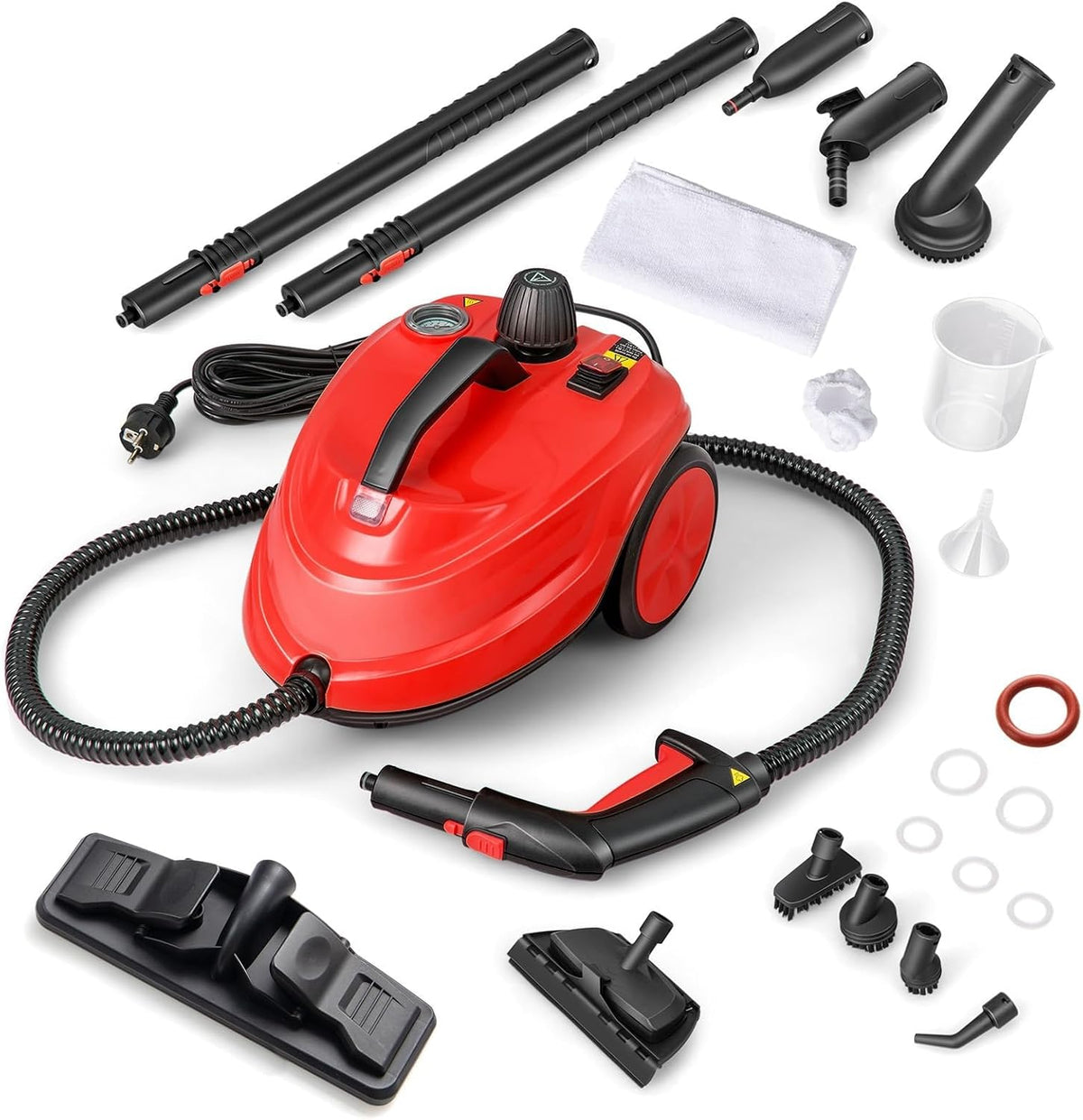 Costway Stoomreiniger 2000 W, stoomdruk: max. 5 bar, opwarmtijd: 8 min, incl. 13 accessoires en 5 m lange, temperatuur tot 160 °C, tank van 1,8 liter