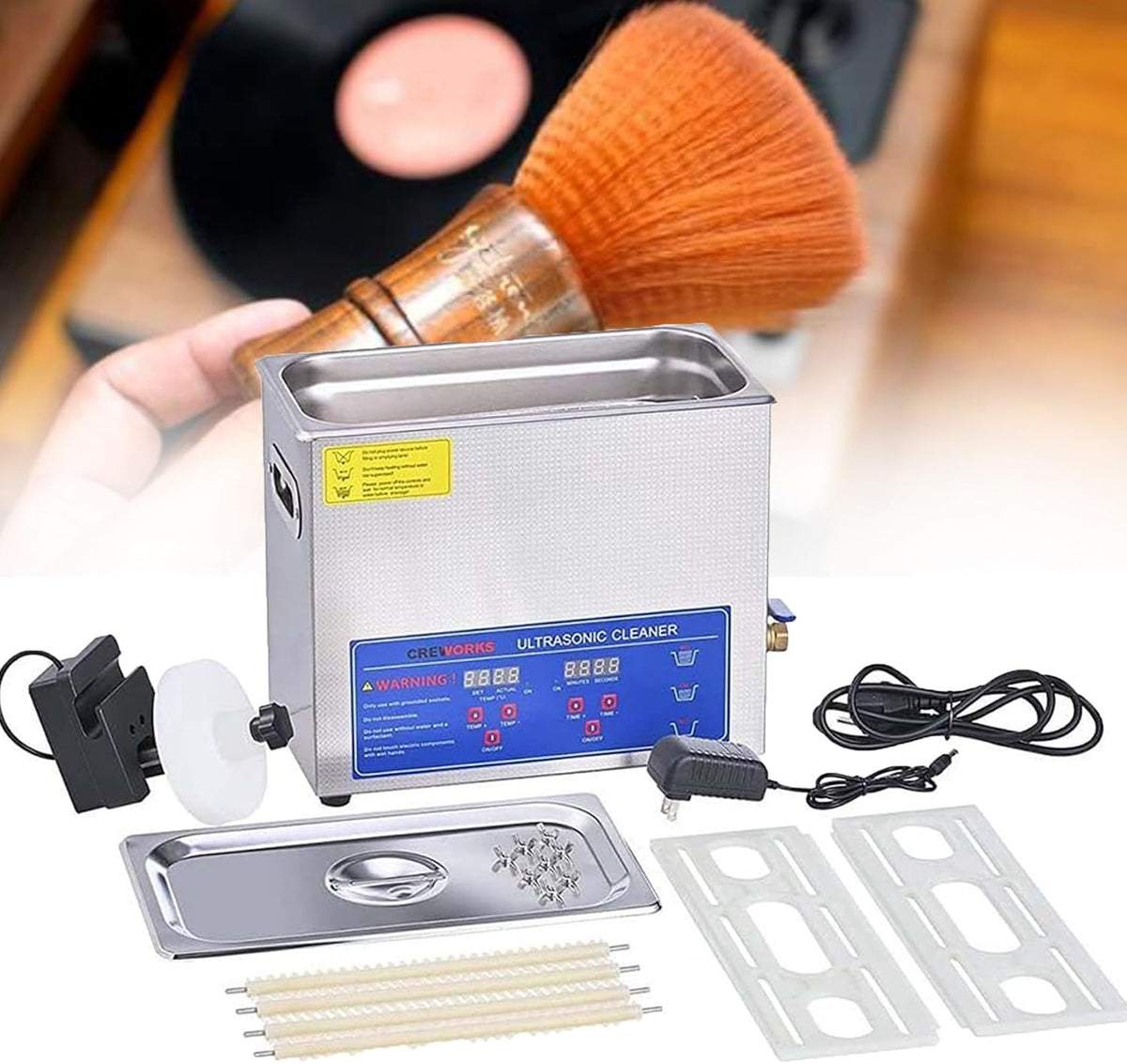 Zhixumm Ultrasone reiniger, Timing Van 0~30 Minuten - 180 W, Voor Platen Van 6 L, Met Automatisch Roterende Dubbelzijdige Reiniging, Voor Vinylplaten