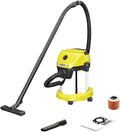 Kärcher Nat- en droogzuiger Karcher WD3 S V-17/4/20, 17 liter reservoir, multifunctionele huishoudelijke reiniging, sterke zuigkracht, geel