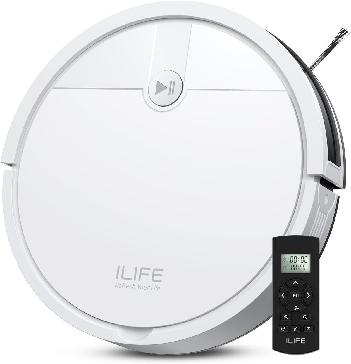 iLife Robotstofzuiger V2, 120 minuten looptijd, knoopvrije zuigkracht, schemareiniging, slank, stil, zelfladende robotstofzuiger, ideaal