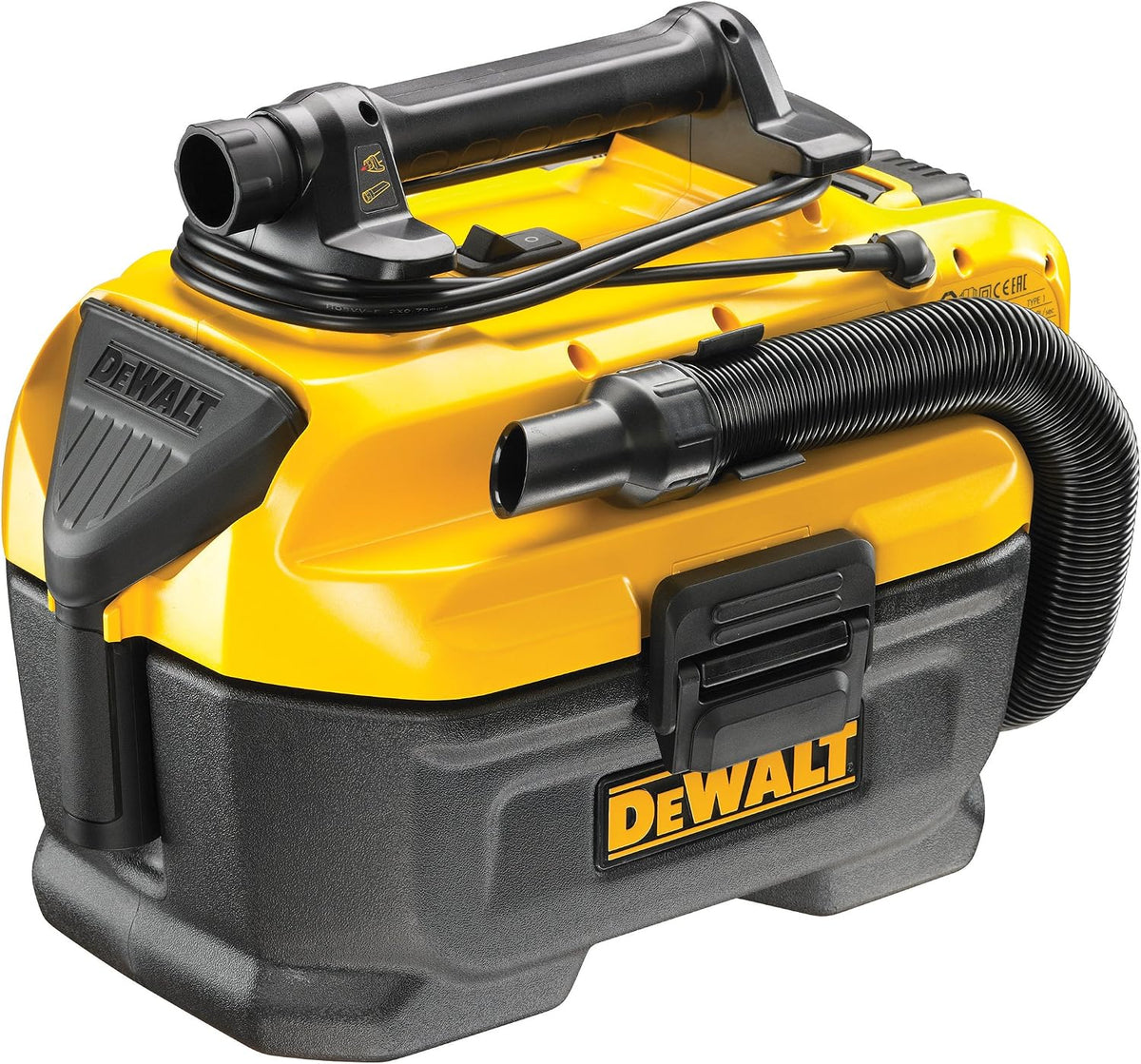 Dewalt Nat- en droogzuiger DCV584L, 300 W, GB Flexvolt 18V draadloze nat-droogzuiger (alleen behuizing), geel