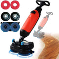 Vloerreinigingsmachine 17 inch commerciële vloerschrobmachine, 43 cm reinigingsbreedte, 360 ° roterende dubbele borstels, voor hout, tegels, terrazzo