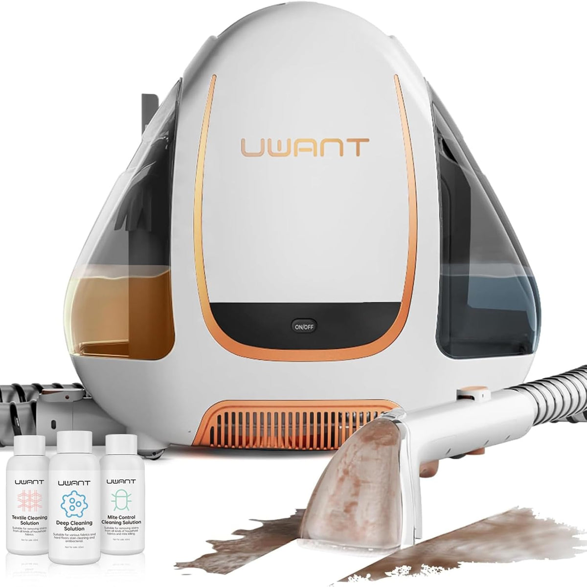 uwant Tapijtreiniger nat- en droogzuiger, 12000 Pa, 70 dB, B100, reinigen, voor banken, matten, kussen, auto's, sterke zuigkracht, water, wassen