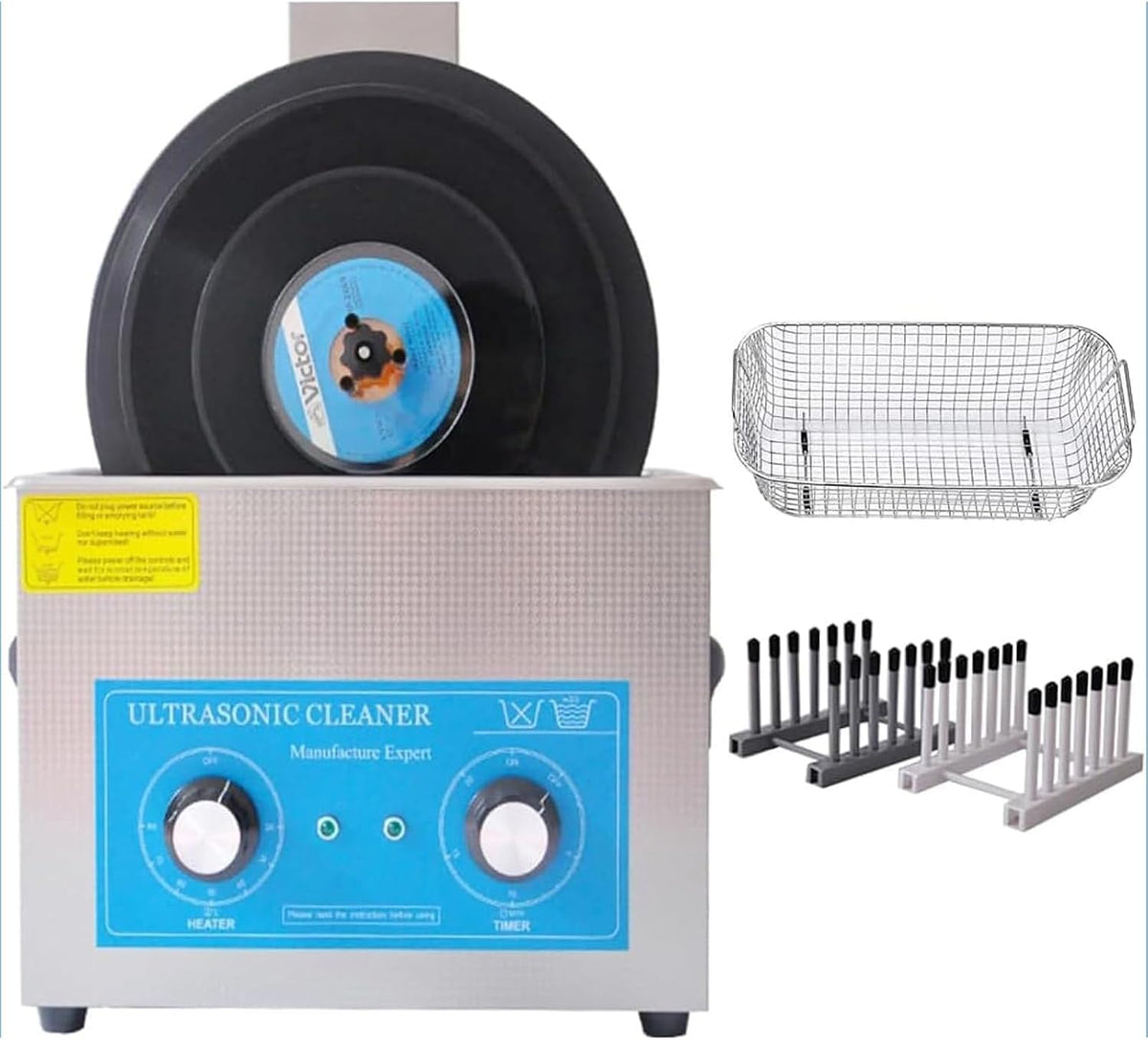 Lsrfxf Ultrasone reiniger Reinigingsmachine, 6.5L Ultrasone Reiniging van Vinyl Schijven Draagbaar, Timer en Verwarmer, Ultrasoon Reinigingsapparaat