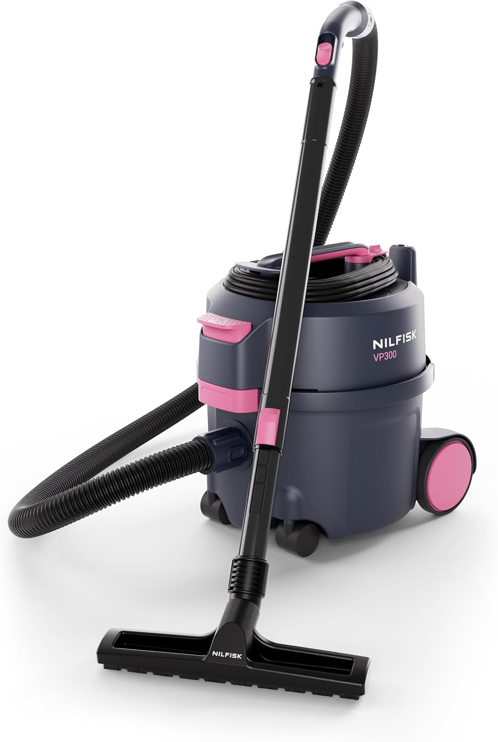 Nat- en droogzuiger Nilfisk VP300 HEPA Pink T EU (Commerciële stofzuiger, droogzuiger) VP300 HEPA Pink T EU, HEPA filter, incl. accessoires, licht