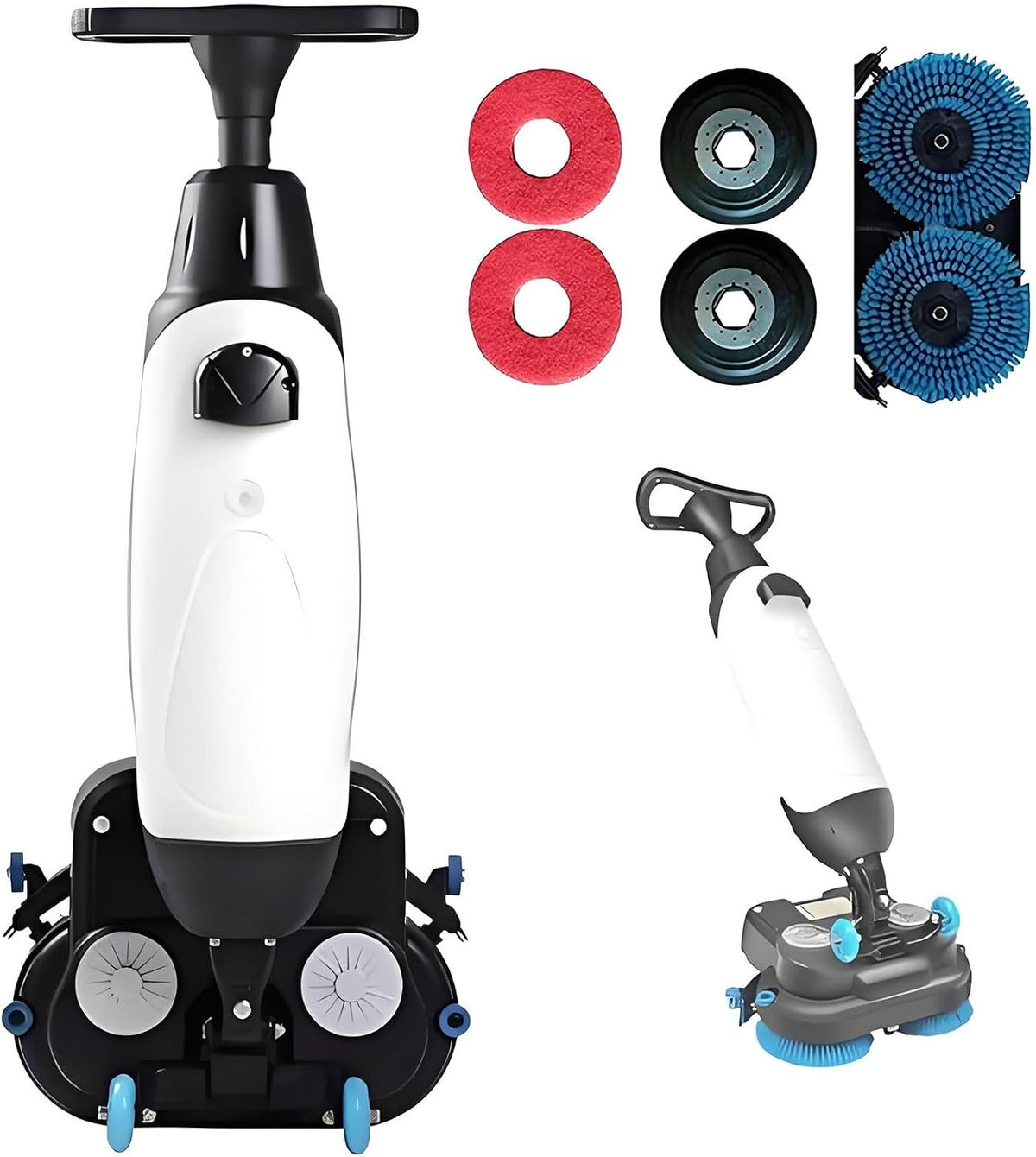 Stoomreiniger Commerciële vloerschrobmachine, met 17 inch reinigingsbreedte, 360° draaibare kop, lichte elektrische reiniger