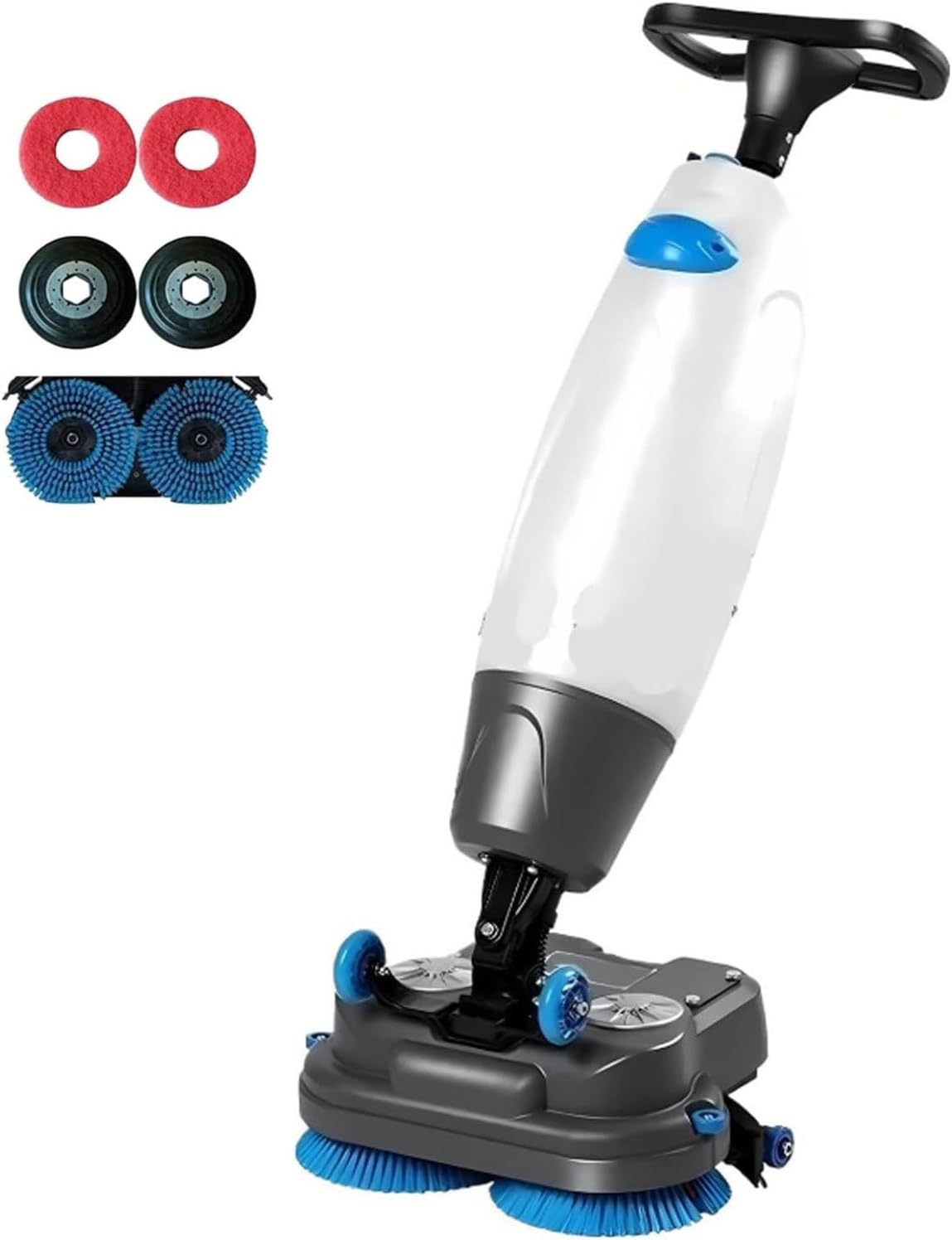 Pvxa Steelstofzuiger Professionele Mini, CommerciëLe Schrobmachine Van 45 Cm, Reinigingscapaciteit 1200 M2/Uur, 360° Draaibare Kop, Schrobmachine