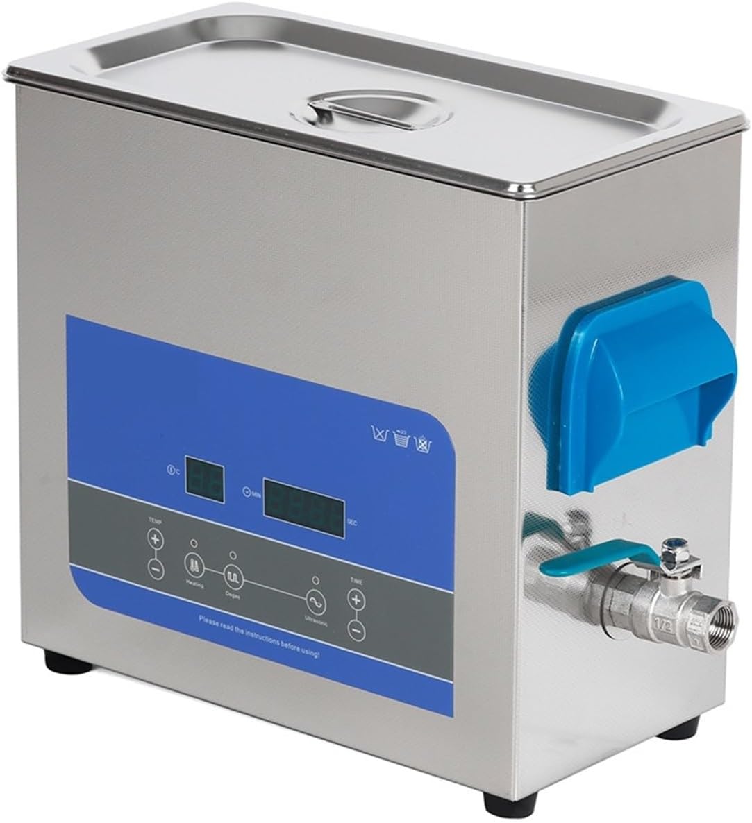 Ultrasone reiniger Hualuck reinigingsmachine, 150 W, 6 l, 40 kHz, waterbad ultrasone reiniger, digitaal, voor sieraden van platen